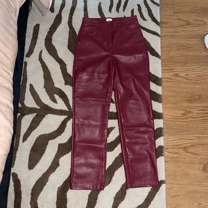 Aritzia Wilfred Melina Pants in Burgundy